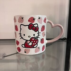 New Hello Kitty Blue Sky Pink Red Strawberry Ceramic Coffee Mug Valentines Love